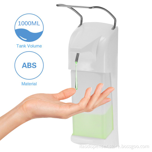 Wall Mounted Hospital Grade Refillable Elbow Liquid Sprayer Soap Dispenser - 1000ml